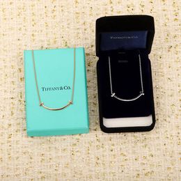 Designer necklace smile necklace men and women necklace titanium luxury classic fashionable non fading ribbon original box gift