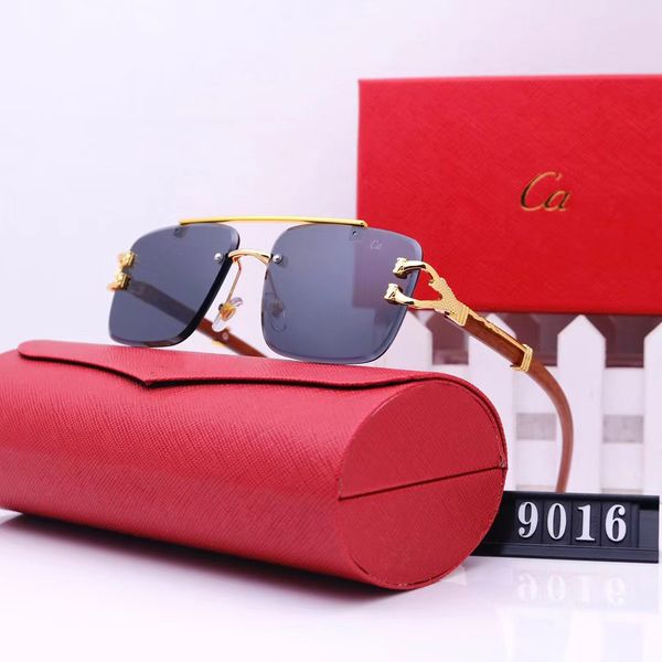 Designer Sunglasses Men Women Fashion Classic Frame Glasses Leopard Head Composite Metal Rimless Optical Frame Sunglasses for Men With Original Box