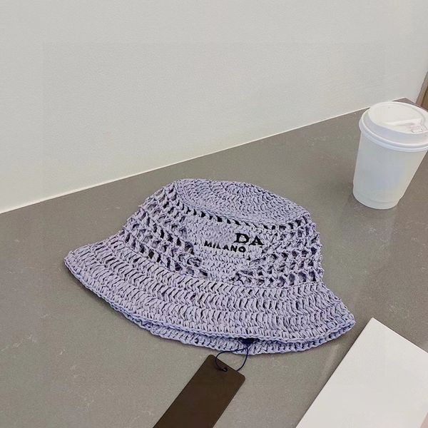 Luxury designer bucket hat for men women fashion breathable woven straw hat Letter wide brim hat Street driving travel sunscreen hat Adjustable section hat