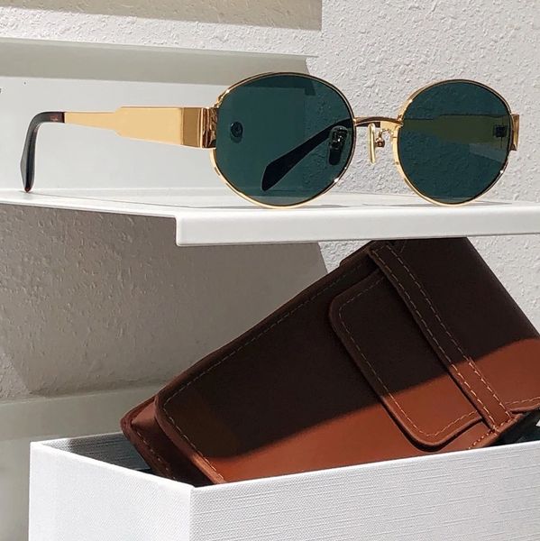 Designer sunglasses Retro Oval sunglasses for women Luxury sunglasses fashion Goggle Beach shading UV protection polarized glasses gift with box good