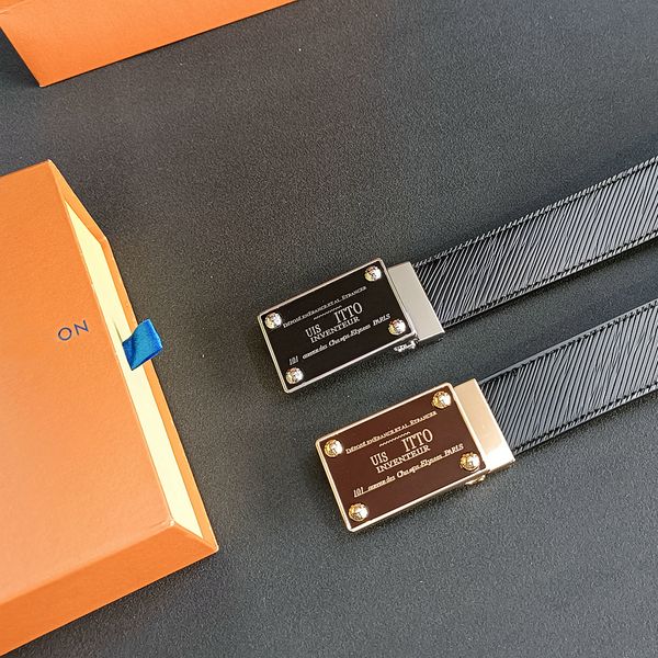 Mens Designer Belt Pin Buckle Luxury Square Letter Buckle Casual Twill Belt Black Brown Buckle Width 3.8cm Length 105-125cm